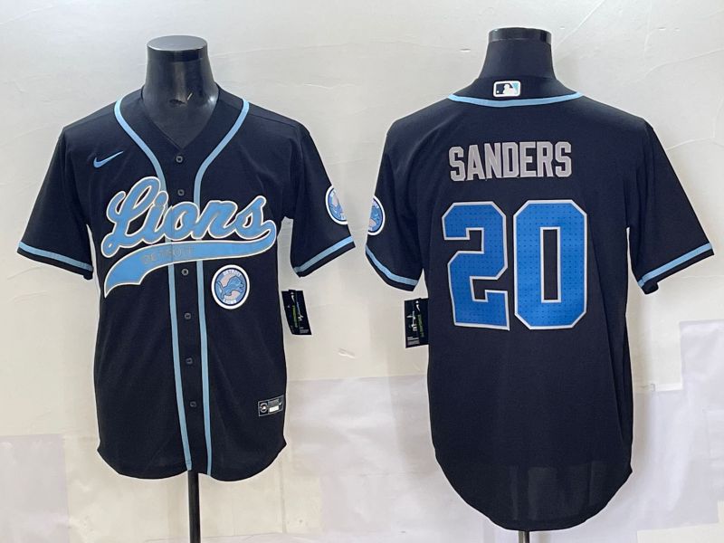 Men 2025 Detroit Lions #20 Sanders Black  joint name 2024 Nike Limited NFL Jersey style 7->detroit lions->NFL Jersey